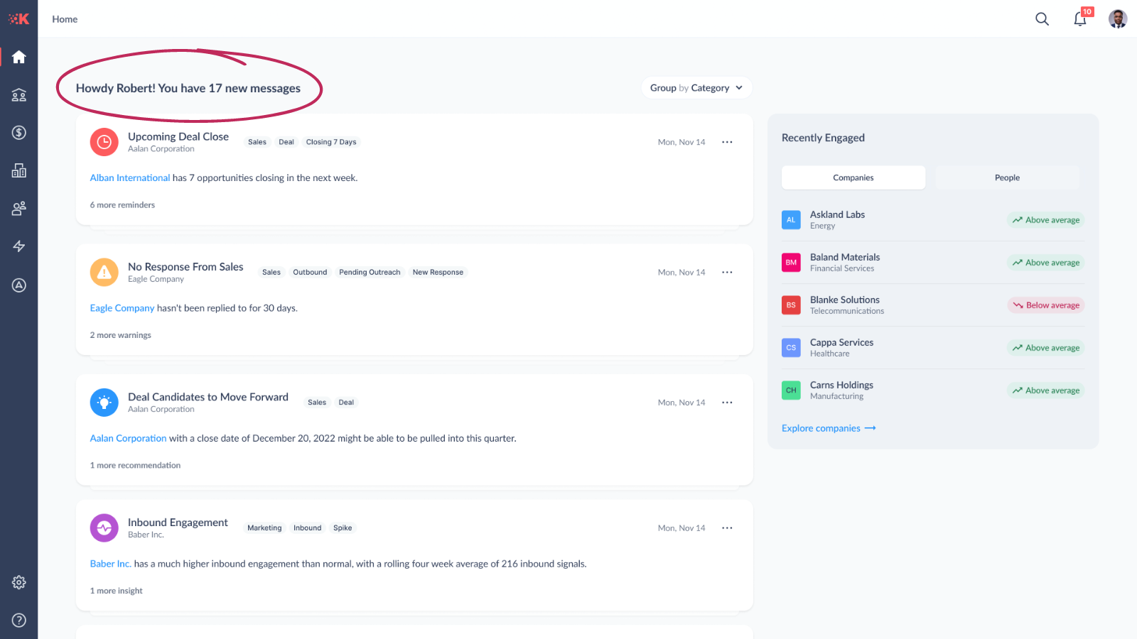 Receive daily proactive account insights